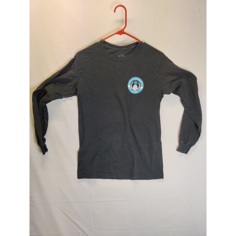 Love and Pineapples Woman's Long Sleeve Shirt Black Sz S Graphic Print Casual